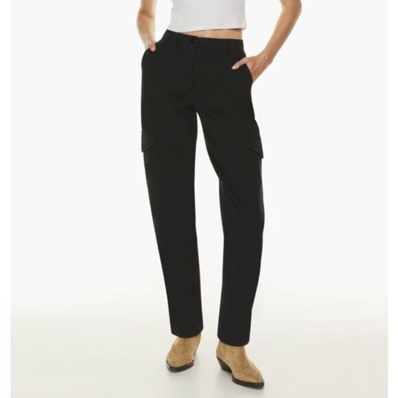 ARITZIA Wilfred Free Modern Cotton Cargo Pants High Rise Black Women’s Size 2 - Picture 1 of 7